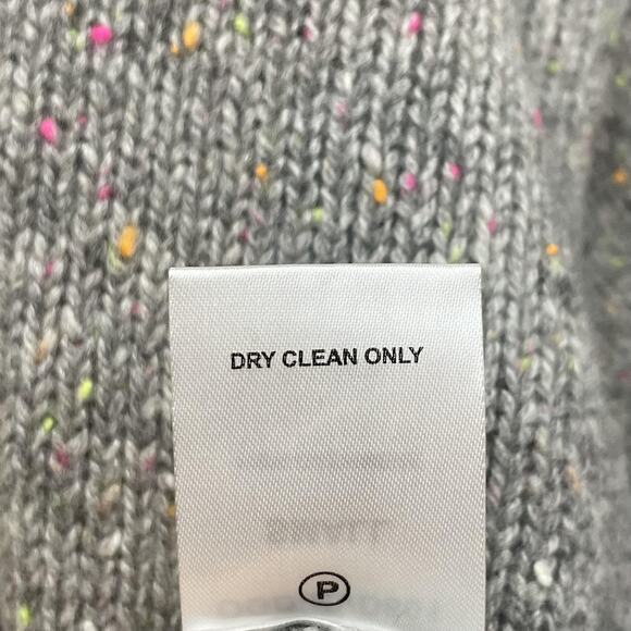 One Grey Day Sweater Womens Small Gray Lyle Cashmere Speckled Pullover Knit Cozy - Picture 8 of 11